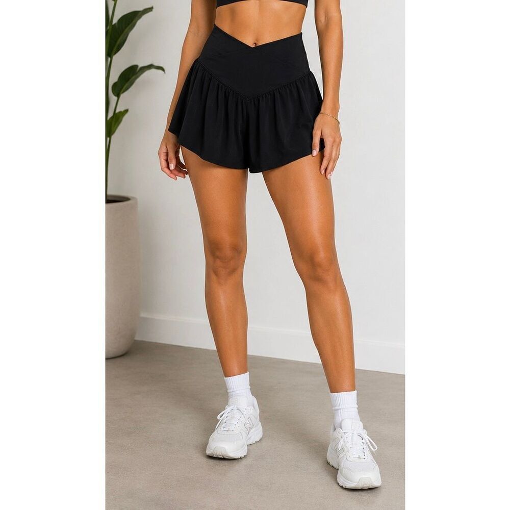 OFFLINE by Aerie Real Me Crossover Flowy Skort Black XXS Athletic